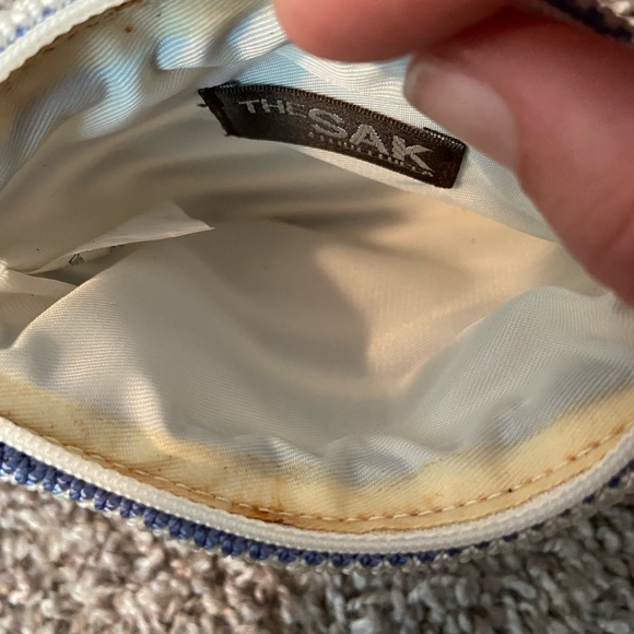 The Sak Elliot Luca Knitted Periwinkle /Cream Shoulder Bag/Purse - Picture 5 of 12